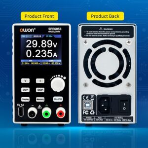 OWON 6053 DC Power Supply, 300W,60V/5A, High Resolution at 10mV/1mA, Protable Bench Power Supply with TFT LCD, Single Channel Switching Power Supply for Electronics Testing, Repairing& Researching - Image 4